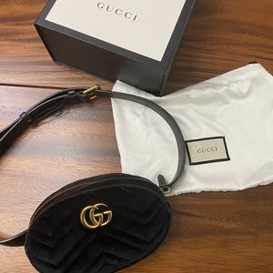 GG Marmont Belt Bag Matelasse Velvet